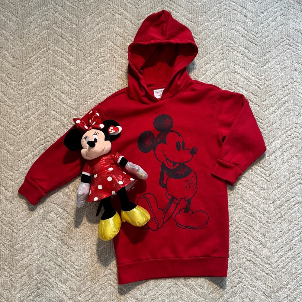 GAP Disney Sweatshirt Dress - Small & TY Minnie Mouse